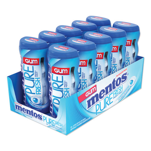 Mentos® Pure Fresh Sugar-Free Gum, Mint, 15 Pieces/Pack, 10 Packs/Box