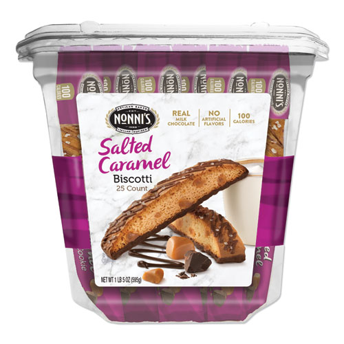 Image of Biscotti, Salted Caramel, 0.85 oz Individually Wrapped, 25/Pack