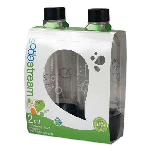 Image of Sodastream® Carbonating Bottle Twin Pack, Plastic, 33 Oz, Clear/Black