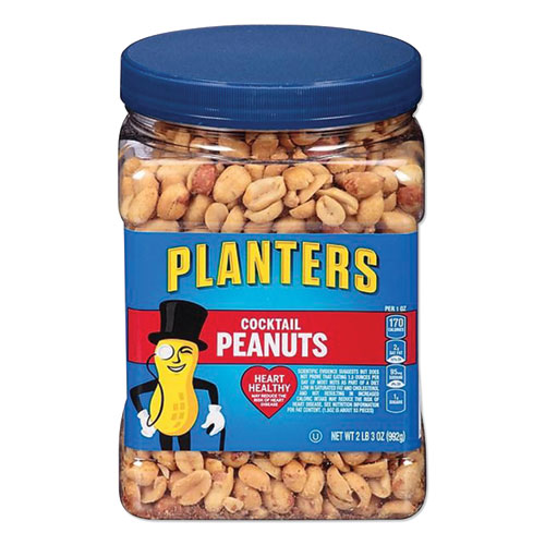 Planters® Cocktail Peanuts, Salted, 35 oz Canister