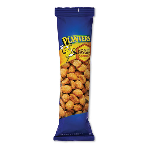 Honey Roasted Peanuts, 2.5 oz Tube, 15/Box