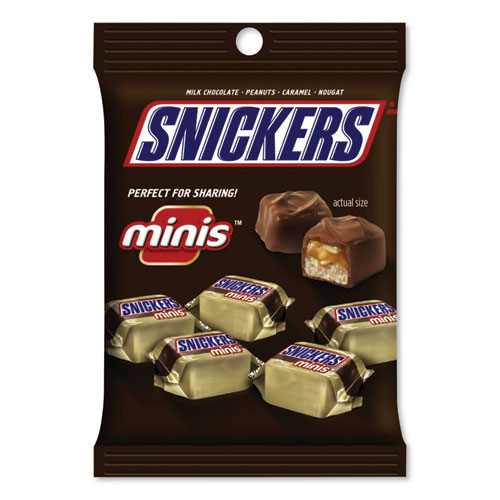Snickers® Minis Size Chocolate Bars, Milk Chocolate, 4.4 oz Pack, 12 Packs/Carton