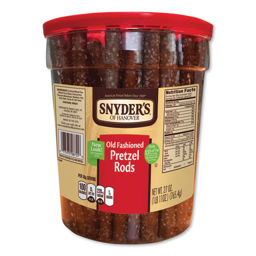 Snyder's® Old Fashioned Pretzel Rods, Salted, 27 oz Barrel