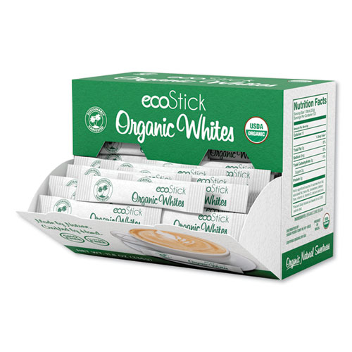 ecoStick Organic White Sugar Packets, 2.8 g Packet, 120 Packets/Box