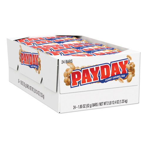 PayDay Chewy Candy Bars, Peanut Caramel, 1.85 oz, 24/Box