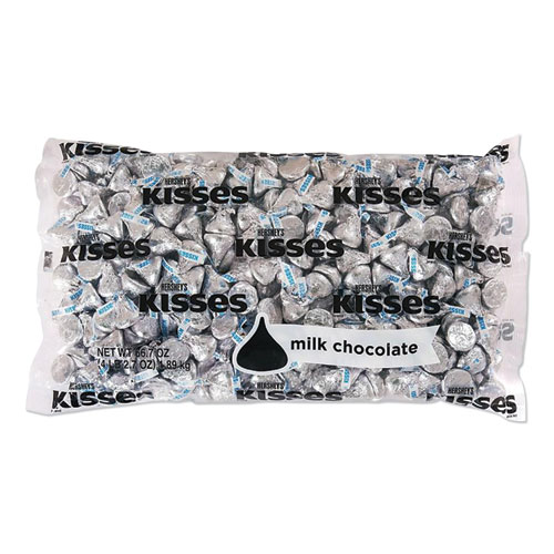 Hershey®'s KISSES, Milk Chocolate, Silver Wrappers, 66.7 oz Bag