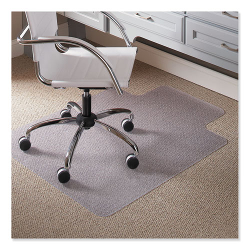 EverLife Light Use Chair Mat for Flat to Low Pile Carpet, Rectangular with Lip, 45 x 53, Clear