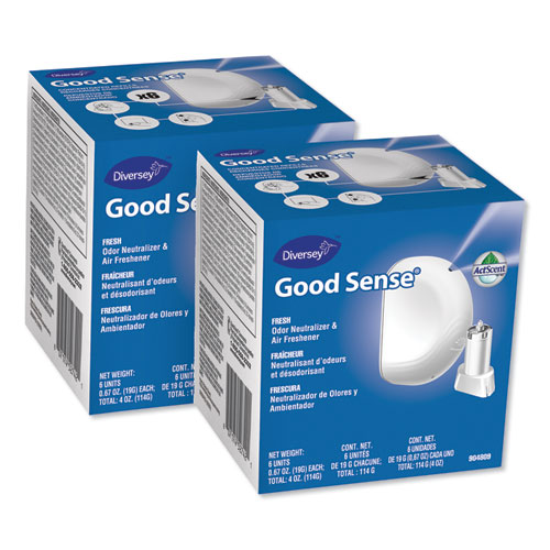 Good Sense Automatic Spray System, Fresh Scent, Yellow, 0.67 oz Cartridge, 12/Carton | by Plexsupply