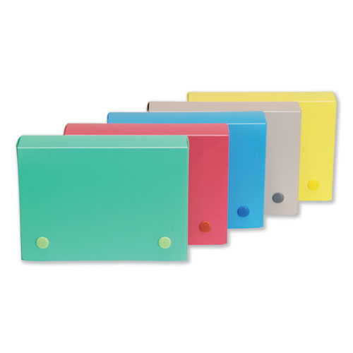 Index Card Case, Holds 200 4 x 6 Cards, 6.38 x 1.88 x 4.63, Polypropylene, Assorted Colors