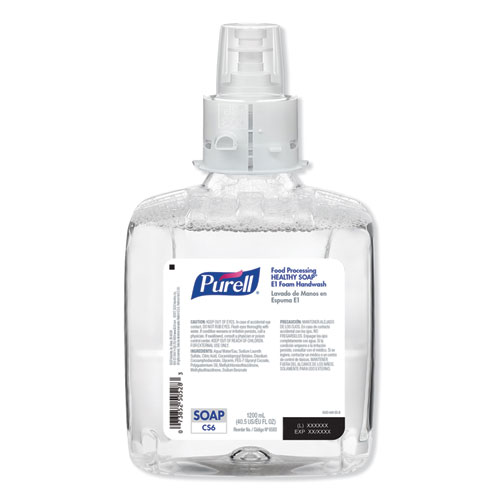 Food Processing HEALTHY SOAP E1 Foam Handwash, For CS6 Dispensers, Fragrance-Free, 1,200 mL, 2/Carton