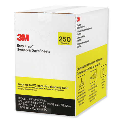 Image of 3M™ Easy Trap Duster, 8" X 125 Ft, White, 250 Sheet Roll