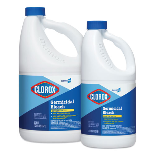 Image of Concentrated Germicidal Bleach, Regular, 121 oz Bottle, 3/Carton
