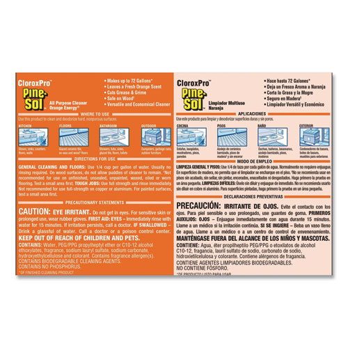Image of Pine-Sol® All-Purpose Cleaner, Orange Energy, 144 Oz Bottle, 3/Carton