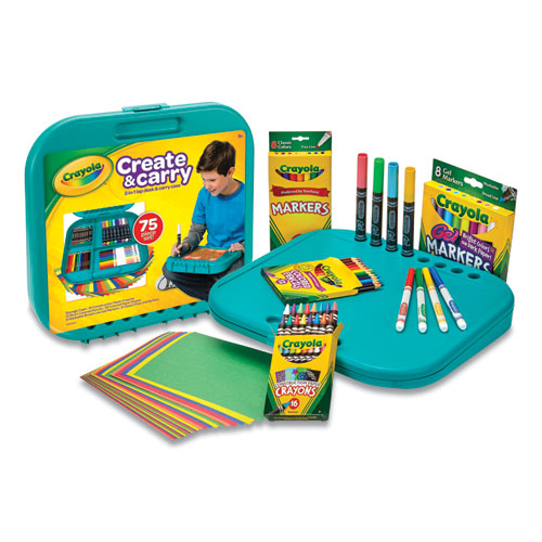 Crayola® Create N' Carry Case, Combo Art Storage Case and Lap Desk, 75 Pieces