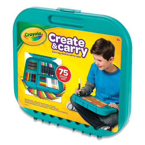Image of Crayola® Create N' Carry Case, Combo Art Storage Case And Lap Desk, 75 Pieces