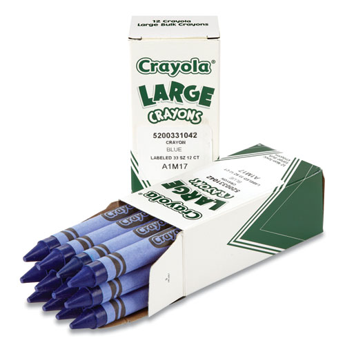 Image of Crayola® Bulk Crayons, Large, Blue, 12/Box