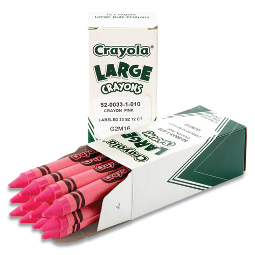 Image of Crayola® Large Crayons, Carnation Pink, 12/Box