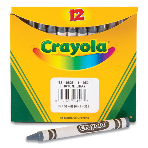 Image of Crayola® Bulkl Crayons, Gray, 12/Box