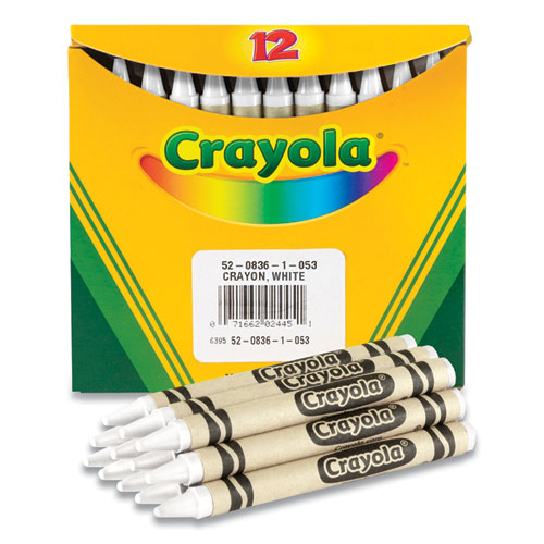Image of Bulk Crayons, White, 12/Box