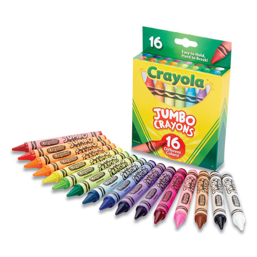 Image of Jumbo Crayons, Assorted, 16/Box