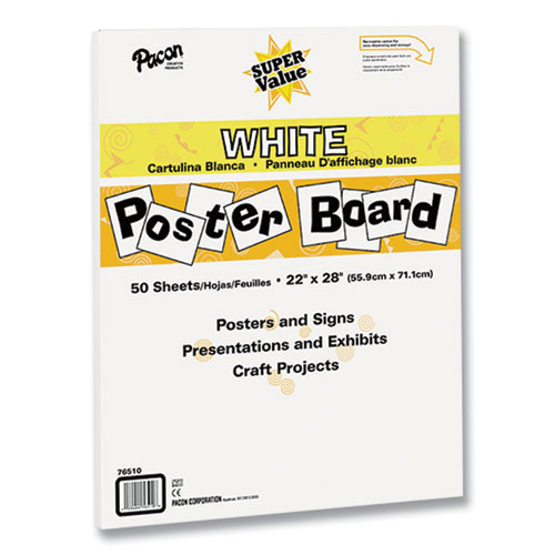 Pacon® Super Value Posterboard, 22 x 28, White, 50/Carton