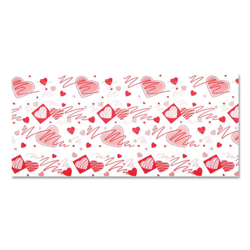 Corobuff Corrugated Paper Roll, 48" x 25 ft, Valentine Hearts