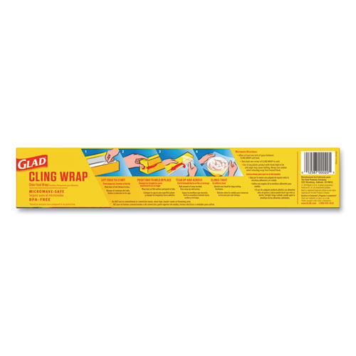 Image of Glad® Clingwrap Plastic Wrap, 200 Square Foot Roll, Clear, 12 Rolls/Carton