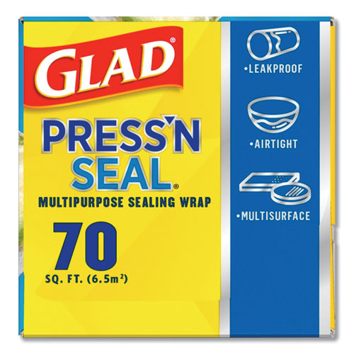 Glad Cling Wrap Plastic Wrap, 300 Square Foot Roll, Clear, 12