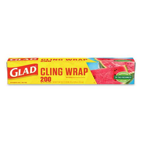 Glad Holiday Cling Wrap Plastic Wrap - Green - 200Sq Ft (Pack Of 2