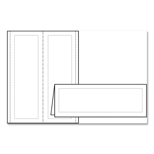 Large Embossed Tent Card, White, 3.5 x 11, 1 Card/Sheet, 50 Sheets/Box