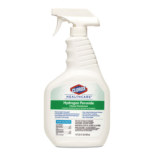Hydrogen-Peroxide Cleaner/Disinfectant, 32 oz Spray Bottle, 9/Carton