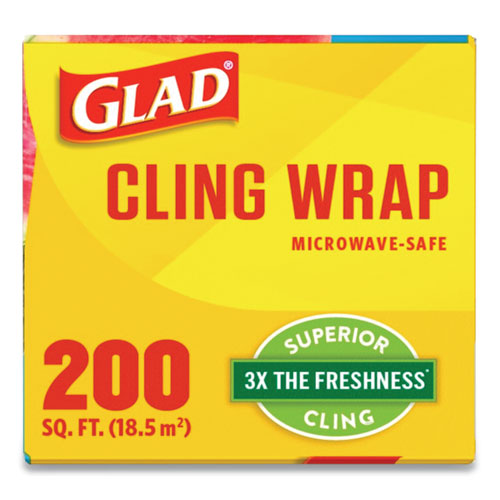 Image of Glad® Clingwrap Plastic Wrap, 200 Square Foot Roll, Clear