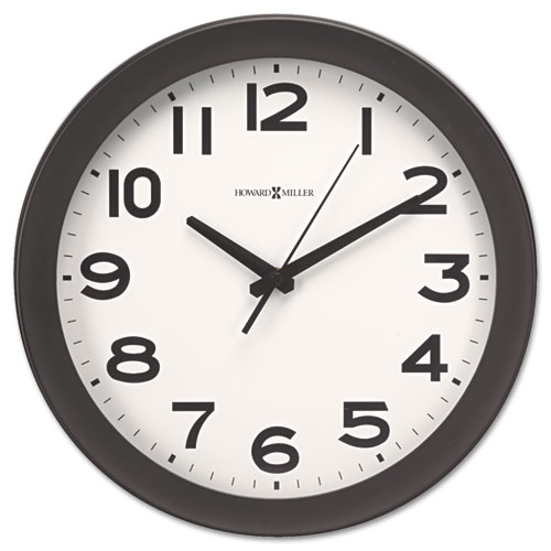 Kenwick Wall Clock, 13.5" Overall Diameter, Black Case, 1 AA (sold separately)