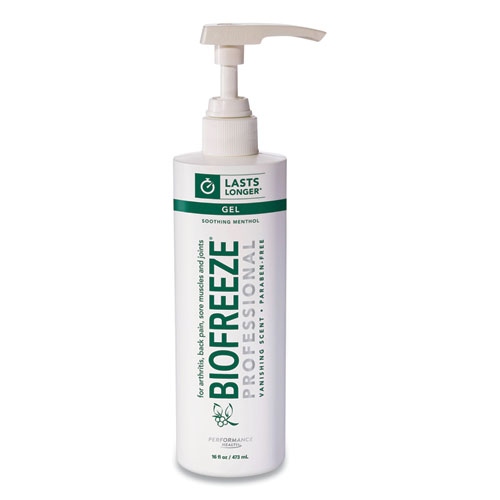 Image of Biofreeze® Professional Green Topical Analgesic Pain Reliever Gel, 16 Oz Pump