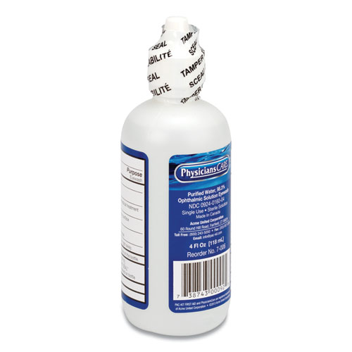 Image of First Aid Refill Components Disposable Eye Wash, 4 oz Bottle