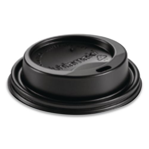 Image of Huhtamaki Dome Sipper Hot Cup Lids, Fits 8 Oz Hot Cups, Black, 1,000/Carton