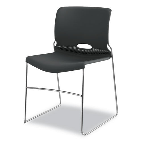 Olson Stacker High Density Chair, Supports Up to 300 lb, 17.75" Seat Height, Lava Seat, Lava Back, Chrome Base, 4/Carton