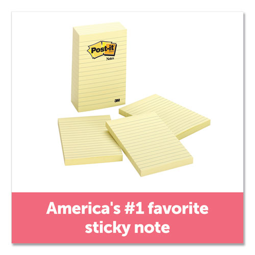 Image of Original Pads in Canary Yellow, Note Ruled, 4" x 6", 100 Sheets/Pad, 5 Pads/Pack