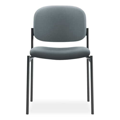 Image of Hon® Vl606 Stacking Guest Chair Without Arms, Fabric Upholstery, 21.25" X 21" X 32.75", Charcoal Seat, Charcoal Back, Black Base