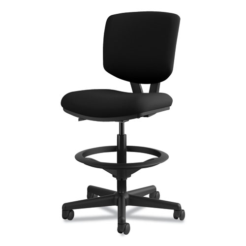 Image of Hon® Volt Series Adjustable Task Stool, Supports Up To 275 Lb, 22.88" To 32.38" Seat Height, Black