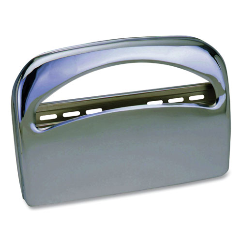 Image of Metal Half-Fold Toilet Seat Cover Dispenser, 16.35 x 2.45 x 11.55, Chrome