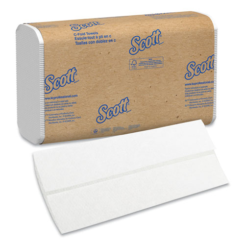 Scott® Essential C-Fold Towels for Business, Absorbency Pockets, 10.13 x 13.15, White, 200/Pack, 12 Packs/Carton