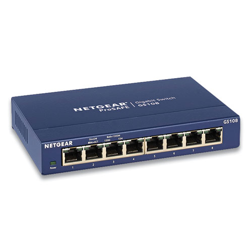 Unmanaged Gigabit Ethernet Switch, 16 Gbps Bandwidth, 192 KB Buffer, 8 Ports