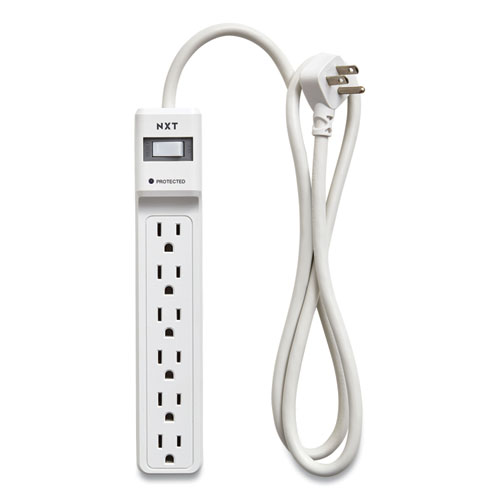 Image of Surge Protector, 6 AC Outlets, 4 ft Cord, 600 J, White