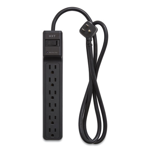 Image of Surge Protector, 6 AC Outlets, 4 ft Cord, 600 J, Black