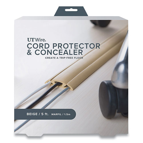 Cord Protector and Concealer, 2.6" x 5 ft, Beige