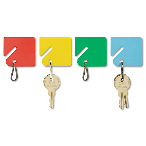 Slotted Rack Key Tags, Plastic, 1 1/2 X 1 1/2, Assorted, 20/pack