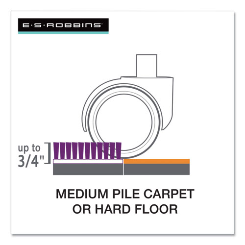 Image of Es Robbins® Floor+Mate, For Hard Floor To Medium Pile Carpet Up To 0.75", 46 X 48, Clear