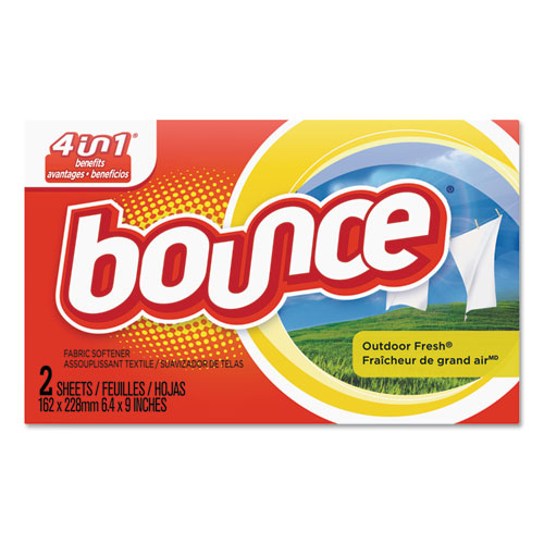 Bounce® Fabric Softener Sheets, Outdoor Fresh, 2/Box, 156 Boxes/Carton
