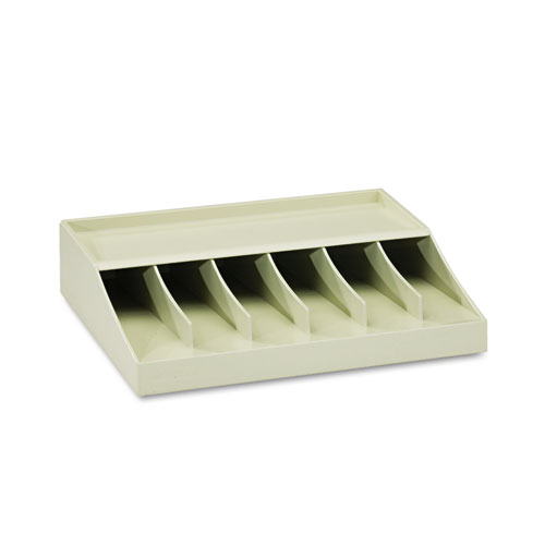 Bill Strap Rack, 6 Compartments, 10.63 x 8.31 x 2.31, ABS Thermoplastic, Putty MMF210470089